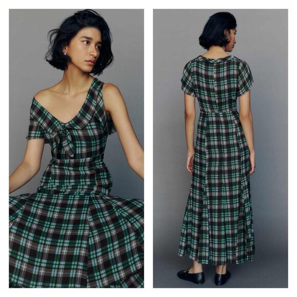 Reformation Talleen Dress In Moreno Plaid Size 2 - Picture 12 of 12